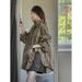Elegant Striped Slit For Women, Spring And Autumn 2025 New Style, Loose-fitting Shirt With A Unique Design, Niche Top_ecoleips.com