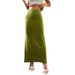 Women's Clothing Autumn New Women's Midi Skirt, Bodycon Skirt, Solid Color, Ankle Length Skirt_ecoleips.com