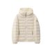 Women's Lightweight Hooded Down Jacket With 90% White Duck Feather Filling, Slim Fit Short Puffer Coat For Students, Unisex Winter Outerwear_ecoleips.com