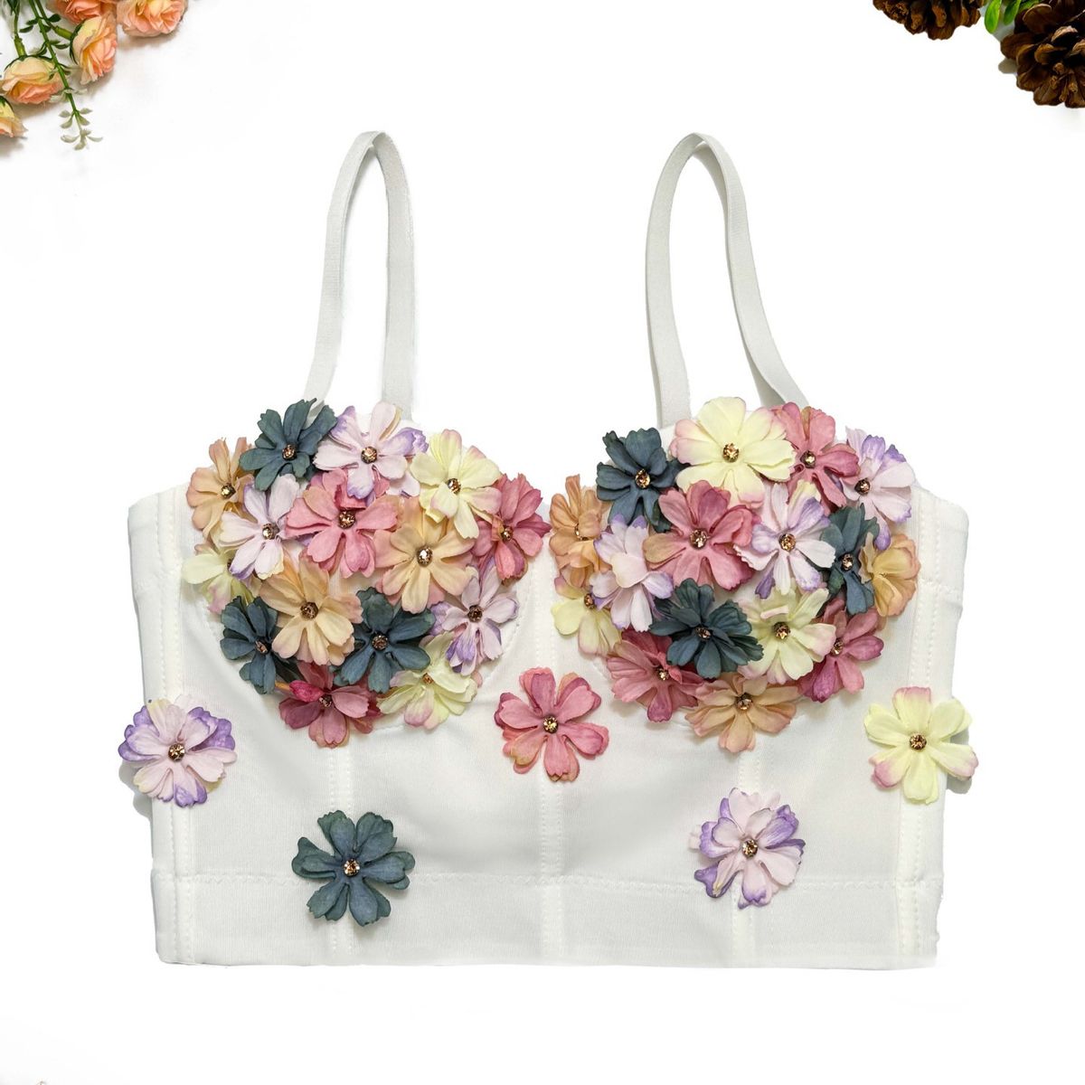 Women's Clothing Handmade Three Dimensional Small Flowers High End Cute And Sweet Style_ecoleips.com