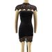 Lace Trim Off-Shoulder Bodycon Dress – Sexy Backless Mini Dress With Detachable Cape Versatile Black Color_ecoleips.com