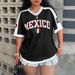 Summer Women's Y2K Slim Fit Top Short Sleeve V Neck Letter Print Loose Straight Cut Street Style_ecoleips.com