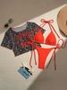 Cherry Blossom Bikini Set – Women’s 3-Piece Adjustable Swimwear With Cover-Up (Red, S-XL) – Sexy & Stylish Beach Outfit_ecoleips.com