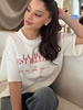 Summer American Ins Mid-length Temperament Printed T-shirt Street Personality Women's Letters Versatile Cotton Short-sleeved Top_ecoleips.com
