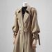 ng2510292 Spring And Autumn 2026 New Classic Turn-down Collar Waist-tied Belted In Khaki Color, Mid-length Trench Coat For Women_ecoleips.com