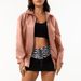 K Fashionable Loose Fitting Leather Jacket For Women, Long Sleeved Lapel Jacket_ecoleips.com