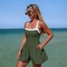 Modest One-Piece Swimsuit With Skirted Bottom – Quick-Dry & Full Coverage Swimwear For Women (S-XL, Black, Navy, Army Green, Teal)_ecoleips.com