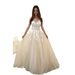 2025 New Summer European And American Women's Fashion Sexy Lace Wedding Gown Elegant Sleeveless Puffy Long_ecoleips.com