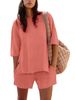 Women's Stretch Denim Shorts & Sleeveless Top Set – Breathable Summer Lounge Outfit (12 Colors, S-XXXL)_ecoleips.com