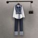 Women's Spring New Slimming Fashionable Age-reducing Shirts And Street Jeans_ecoleips.com