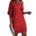Women's Clothing Women's Simple Stylish V Neck Midi Dress Off Shoulder Sequin Evening Gown Spring Summer Fashion_ecoleips.com