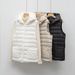 New Down Vest 90 Down Autumn And Winter New Light And Thin Hooded Vest Women's Simple Down Liner_ecoleips.com