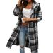 Diyun Foreign Trade Europe And America 2024 Autumn Winter Women's Casual Loose Color-Block Buttoned_ecoleips.com