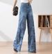 Women Lace Stitching Niche For Summer New Straight Slim Retro Style Casual Jeans_ecoleips.com