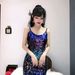 Sexy Spicy Girl Low-Cut Strap Colorful Sequin Bodycon Tight-Fitting Base Women's Dress_ecoleips.com