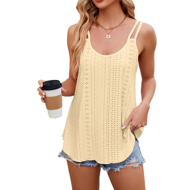 Women's Clothing New Solid Color Round Neck Ladies Bottom Camisole Top_ecoleips.com