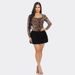 Women's Clothing Sexy Sequins Leopard Print Stitching Contrast Color Tutu Skirt Mini Skirt_ecoleips.com