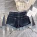 Petite Women's Low Waisted Rolled Up Denim Shorts, 2026 Summer New Style, Hot Girl Style, Stretchy, Tight Fitting, Slimming, Versatile Hot Pants_ecoleips.com