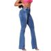 Fashion High Waist Flared Jeans For Women - Stretchy Denim Bootcut Pants With Vintage Wash, Comfort Fit & Trendy Style (Blue, S-XXL)_ecoleips.com