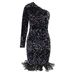 Women's Clothing one shoulder evening dress designer elegant colorful sequin dress party dress_ecoleips.com