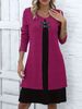 In Stock European And American Cross-Border Autumn Winter Independent Station Color-Block_ecoleips.com