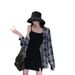 2024 Summer New Thin Sunscreen Shirt For Women, French Style Mid-Length Loose Plaid Blouse_ecoleips.com