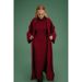Elegant High-Neck Long Dress & Cardigan Set - Slim Fit Two-Piece Outfit For Women, Comfortable Polyester Blend, Black/Beige/Brown/Red_ecoleips.com