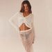 Women's Drawstring V Neck Long Sleeved Knit Top Sexy Retro Versatile Short Base Layer Summer 2025_ecoleips.com