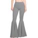 Women's Mermaid Flare Pants - High Waisted Stretchy Wide Leg Palazzo Trousers For Curvy, Plus Size, Petite | 9 Colors | Waist Comfort_ecoleips.com