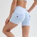 Fitness Shorts Sports Three-Quarter Women Summer Barely-There Feel Pocket Training Hip-Lifting Quick-Dry Yoga Wear Peach_ecoleips.com