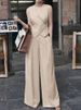 ZANZEA Women Pant Sets Irregular Buttons Vests Wide Leg Trouser Pant Suits Stylish Elegant 2pcs Outfit Streetwear Office Tops_ecoleips.com