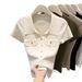 Women's Clothing Lapel Sweater Short Sleeve Slim Short Tops_ecoleips.com
