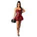 AL152 Independent Station European And American Women's Clothi Sexy Suspender PU Leather Skirt Party Dress_ecoleips.com
