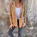 New Women's Casual Wool Lapel Button Pocket Suit Jacket_ecoleips.com
