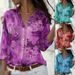 Women's Clothing Women's Elegant Printed Long Sleeve Shirt Loose Collar Single Breasted Top Style Ladylike Design_ecoleips.com