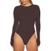 Sexy Long-sleeved Nightclub Solid-color Leggings Jumpsuit, Spring And Autumn Round Neck Home Women's Pants_ecoleips.com