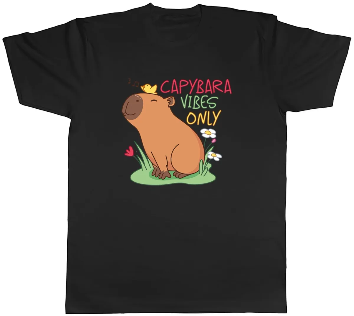 Women's T-Shirts Capybara Vibes Only Mens T-Shirt Tee Gift Top_ecoleips.com