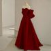 Women's Clothing Toast Dress Bride Spring Temperament Light Luxury Niche High End High End Red Bow Engagement Evening Dress_ecoleips.com