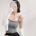 Slightly Drunk Fairy Lace Patchwork Backless Camisole For Women, Spring Vintage Slim Fit Short Cropped Top_ecoleips.com