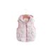 girl Cross-Border Foreign Trade Winter New Full-Print Flower Fleece-Lined Thickened Hooded Warm Girls' Vest Cotton Jacket_ecoleips.com