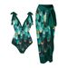 Printed One-Piece Swimsuit With Wrap Skirt – Stylish & Sun-Protective Swimwear For Women_ecoleips.com