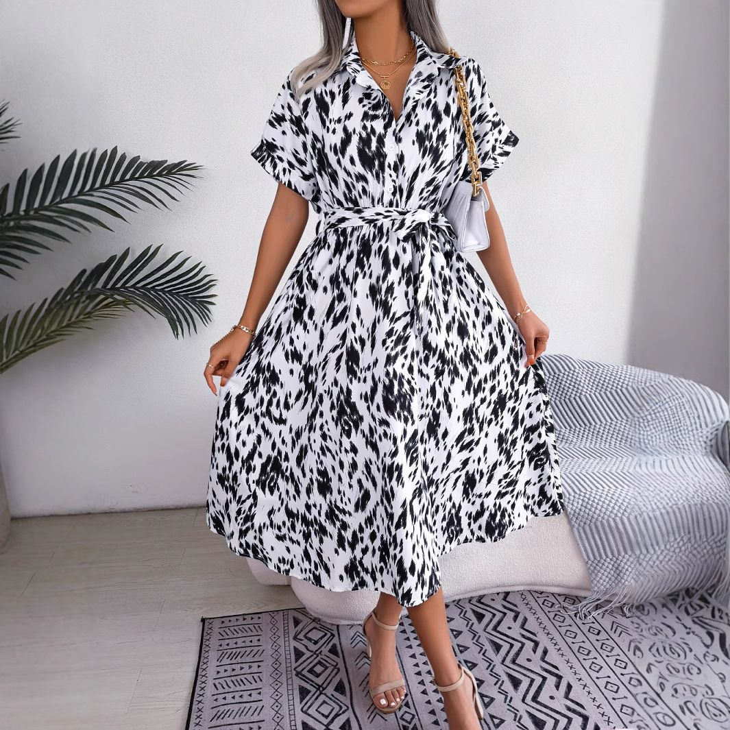 2025 Style Independent Women's Sexy V-neck Bohemian Long Sleeved Dress_ecoleips.com