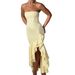 Women's Clothing Elegant Tube Top Slit Fashion Slim Backless Hip Long Dress_ecoleips.com