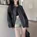 Retro Brown Leather Jacket For Women Spring Autumn Loose Motorcycle Style Elegant Fashion Polyester Top_ecoleips.com