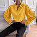 Women's Elegant Solid Color Blouse – Oversized Long Sleeve Button-Down Shirt For Casual & Office (S-Xxl, 7 Colors)_ecoleips.com