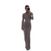 2024 Autumn Winter New European And American Foreign Trade Sexy Waist Slimming Solid Color Long Elegant_ecoleips.com