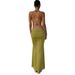 Women's Sexy Backless Halter Neck Dress New Style Spring Fashion Solid Color Mesh Clothing for Girls_ecoleips.com