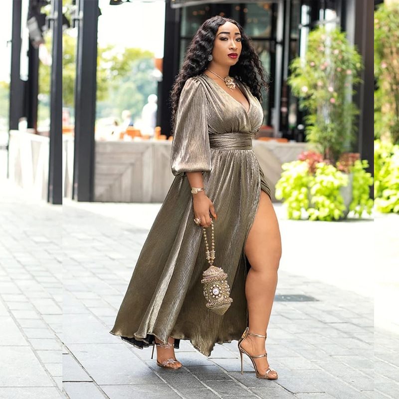 Women's Clothing Skirt Long Sleeves Slightly Fat Loose Plus Size Women's Dress Maternity Wear Fat Sister Fashion Long Skirt_ecoleips.com