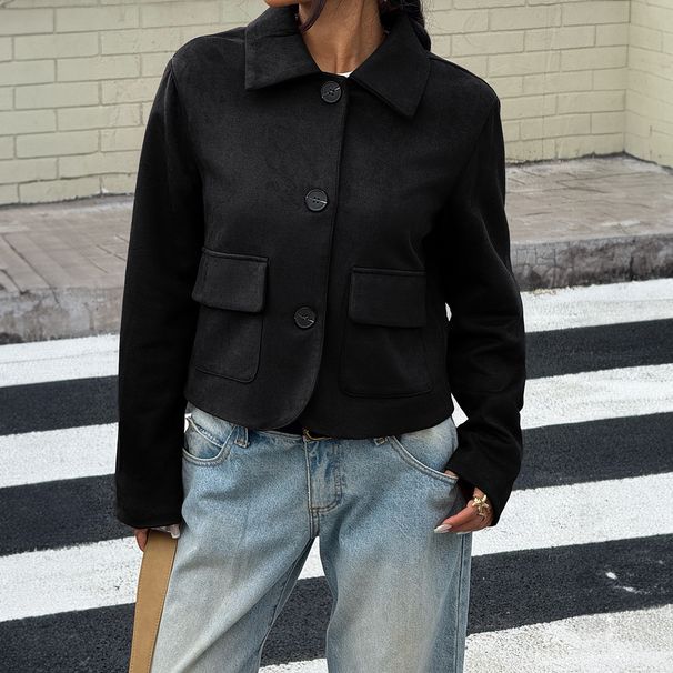 Women's Fashionable Casual Loose Jacket Simple Versatile Outerwear For Autumn Winter_ecoleips.com
