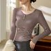 2025 #Selection Of Quality # Pure Cotton T-Shirt Women's Striped Long Sleeve Top 2025 Autumn/Winter New High End Western_ecoleips.com